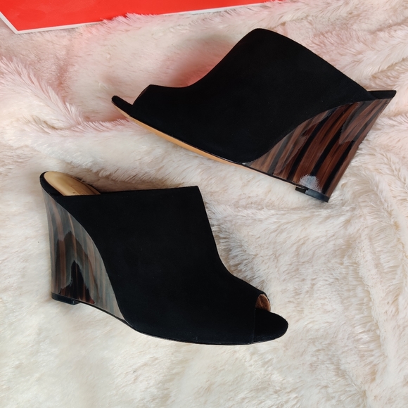 Coach Hollie Suede Slip On Open Toe Wedge Mule - Picture 12 of 12